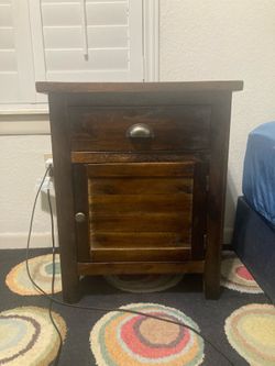 Side table with socket and usb ports