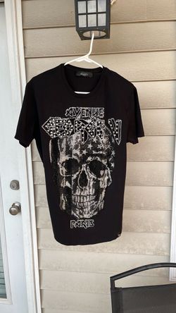 Avenue George V Paris Black Skull T-Shirt