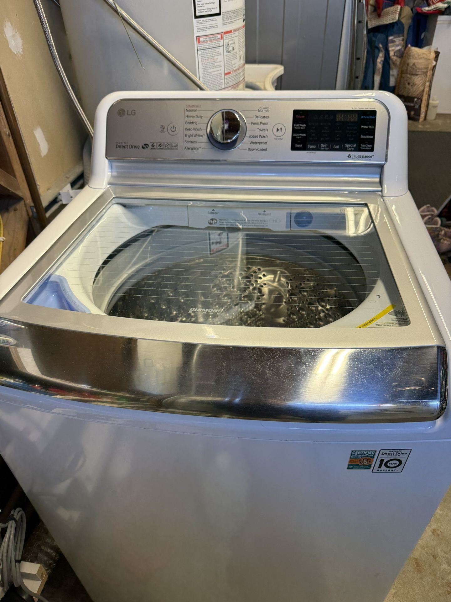 LG Top Loader Washer With Glass