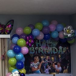 Encanto Birthday Banner And Butterflies