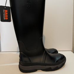 G.H. Bass & Co. Womens Field Rain Boots $90 Black 8 M New with Box