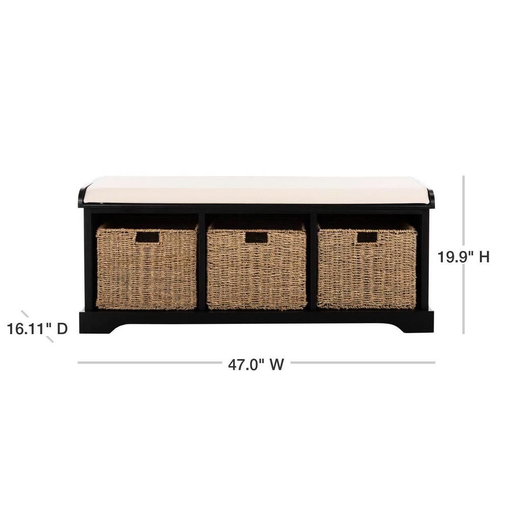 Lonan Black Storage Bench