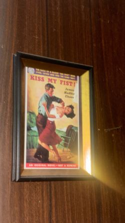 Framed printing an old novel poster 3x5 “kiss my fist”