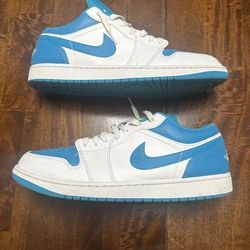 Nike Men’s Air Jordan 1 Low “Aquatone” Casual Sneakers (Size 14)
