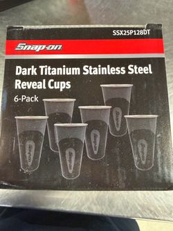 Snap-on Dark Titanium Stainless Steel Reveal Cups 6-Pack