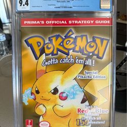CGC 9.4 pokemon yellow prima strategy guide