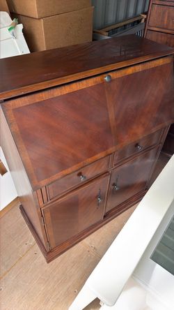Real walnut wood desk with storage