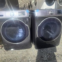 Samsung Washer And Dryer Set Electric Jumbo Size Extra Large Capacity 30-day Warranty 