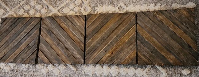 Wood Wall Art, 4 Pcs