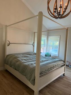 King Sized -  Living Spaces Canopy Bed - already dissembled