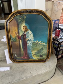 Beautiful antique framed picture of Jesus