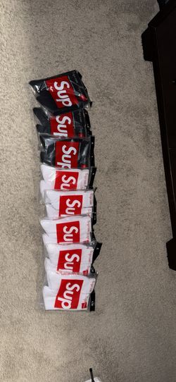 Black and White Supreme Socks