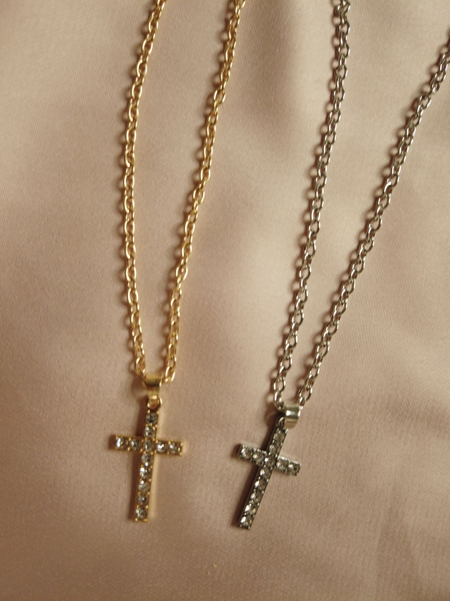 Classic Jesus cross Charm necklace pendant with Zircon 18k Gold Plated