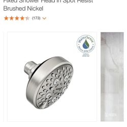 MOEN - Avira 4-Spray 4.1 in. Single Wall Mount Fixed Shower Head in Spot Resist Brushed Nickel