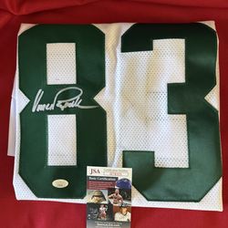 Philadelphia Eagles Vince Papale Autographed Pro Style White Jersey JSA COA