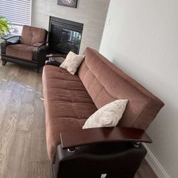 Sofa & Armchair Set – Converts to Bed – Great Condition
