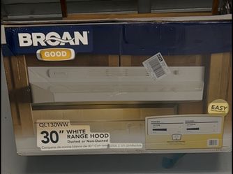 Range Hood- Broan BCSEK130 150 - 250 CFM 30"W Under Cabinet Range Hood - White