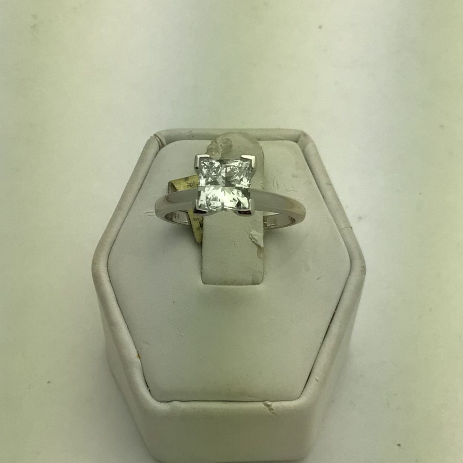 14k White Gold Diamond Solitaire Ring Set With 1.54 Carat Princes Cut Lab Created Diamond Cash & Card Accepted 💵  💳  💵