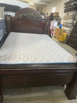 Queen size mattress and box spring and bed