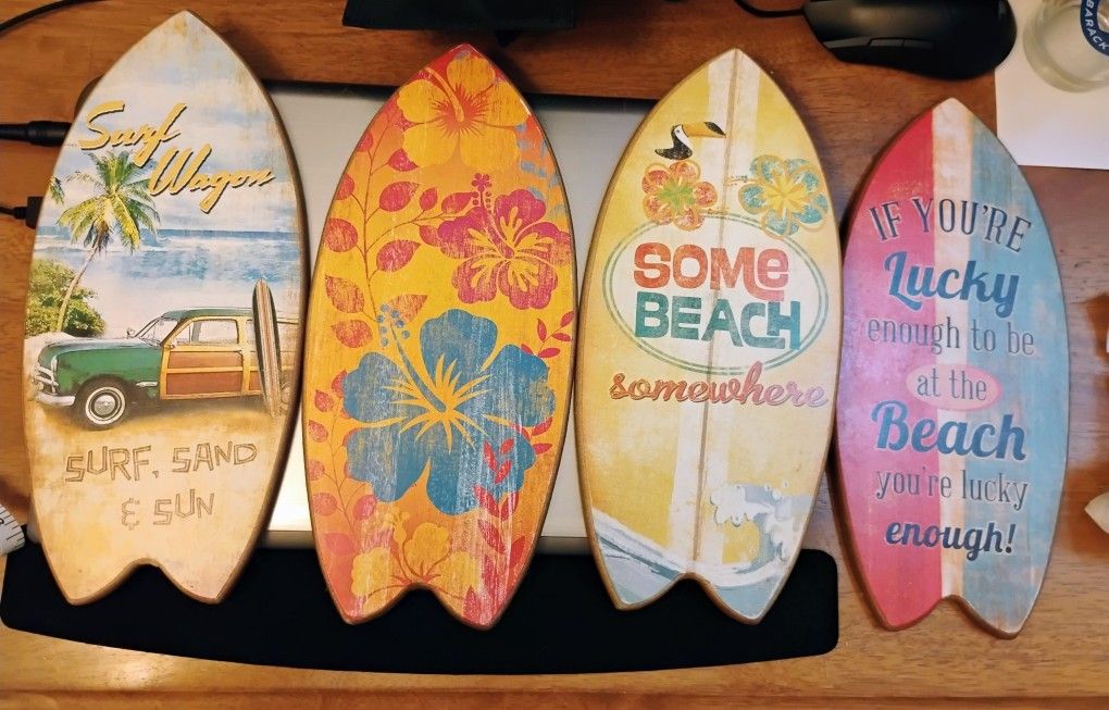 Highland Graphics Set of 4, 11", Surf Boards *Decorative* 