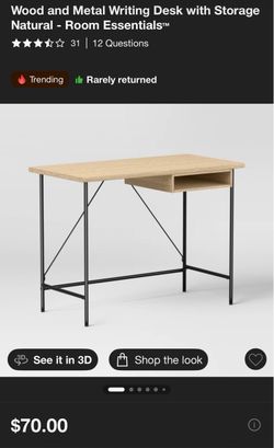 Room Essentials Wood and Metal Writing Desk