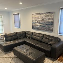 2-Pc. Leather Sectional with Chaise From Macy's