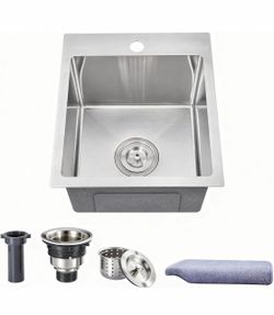 Bar Sink, 15x13 Inch Stainless Steel