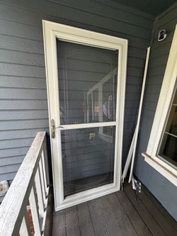 White Storm Door with Glass Panels