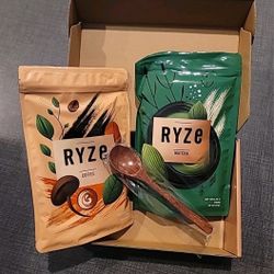 RYZE Coffee And Matcha + Wooden Spoon Set