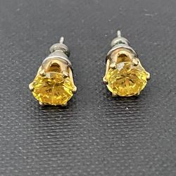 Yellow Gemstone Stud Earrings