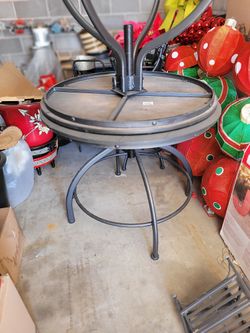 Outdoor Wood Table & Stools