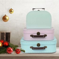 3 Pastel Suitcase Decor