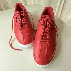 Men’s Puma Scuderia Ferrari “Ferrari Roma” Red Leather Athletic Sneakers Shoes 