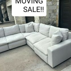 Cloud Couch Modular Sectional Sofa Feathered 5 Piece Set
