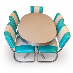 Vintage 90s but 50s Style Diner Dining Set - Table and 5 Chairs