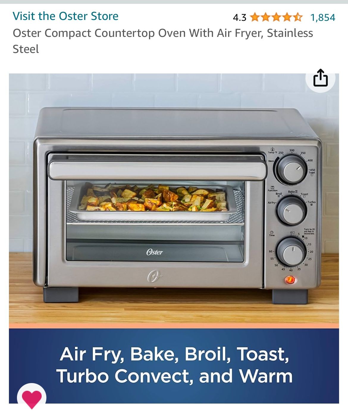 Air Fry Oster Compact Countertop Oven Oster Compact Countertop
