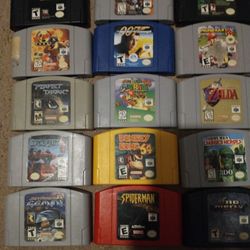 Nintendo 64 Video Games Mario Kart Starfox WWF N64 Lot