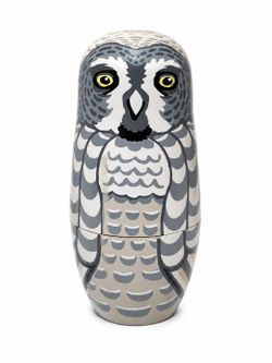 Owl Nesting Doll Miniature Hand Painted Wooden Folk Art Figurine