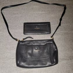 Marc Jacobs Pebble Leather Crossbody Bag And Wallet Black