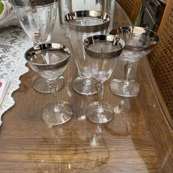 set of 58 antique glasses