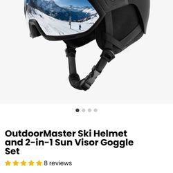 Brand New OutdoorMaster Snowboarding Helmet with Ski Goggles, Ski Helmet and 2-in-1 Visor Goggles Set