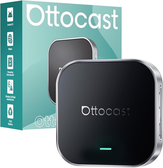 Ottocast E2 Car Streaming Ai Box, Wireless CarPlay Android Auto