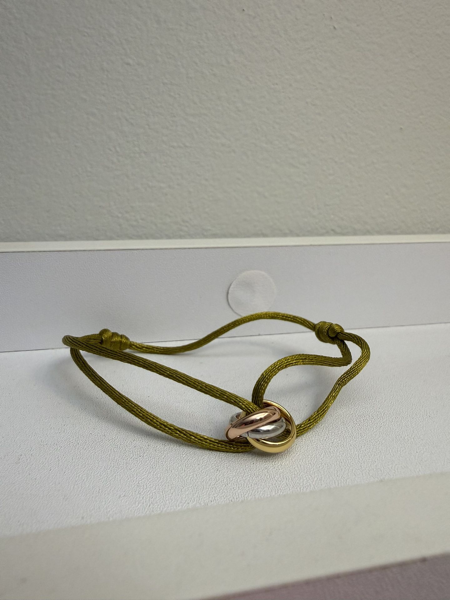 Trinity Green Satin Bracelet