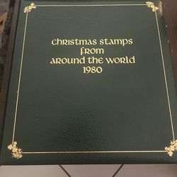 Green Christmas Stamps From Around The World Album 1980