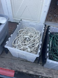 3 Totes Full Of Extension Cords