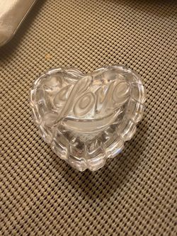 Crystal Glass Heart-Shaped Love Trinket Dish in