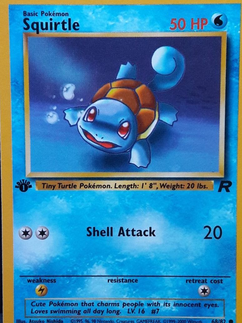 1st Edition Squirtle Mint - Pokemon Team Rocket