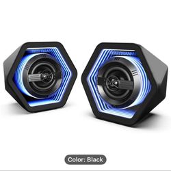 BESTISAN GM06 Gaming Computer Speakers for Desktop/ Laptop/ Mac/ Computer/ Phone, Game Speaker with RGB Lights, Multimedia Speakers with BT 5.0/Type-c