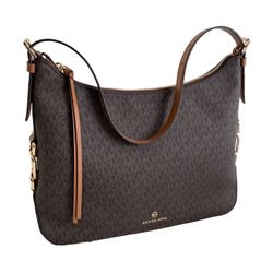 MICHAEL KORS LG Brown/Acorn Signature LANEY Shoulder Tote Bag MSRP$358