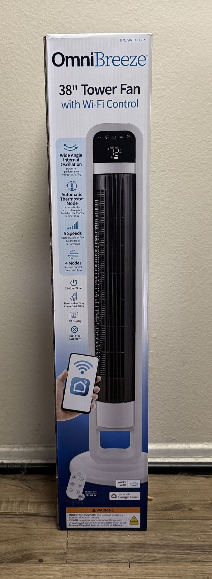 Brand New OmniBreeze 38 Inch Tower Fan